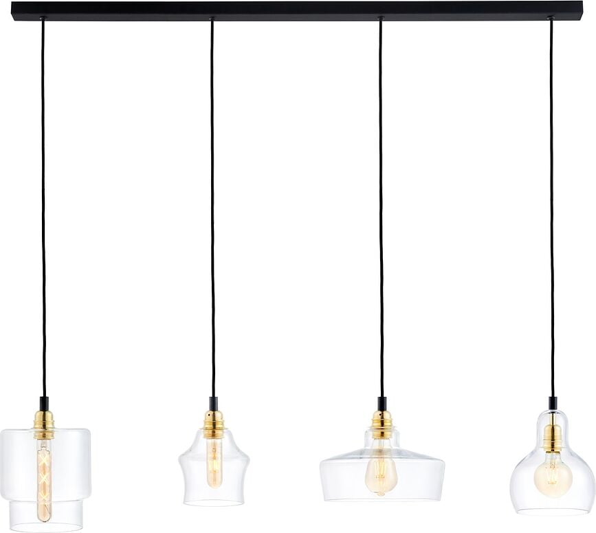 Longis Viseća Svjetiljka šipka 4 crno-zlatna