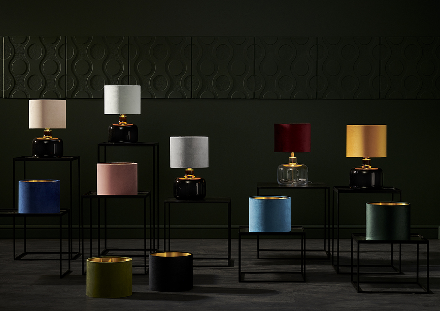 Lora Lampe de Table, olive, avec base transparente