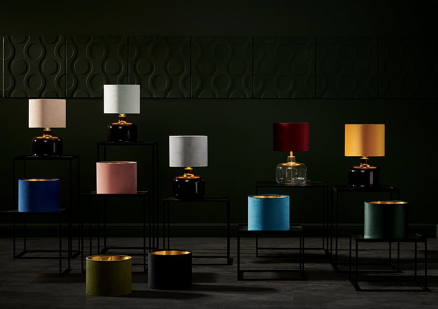 Lora Namizna Svetilka, olivna, s prozornim podstavkom