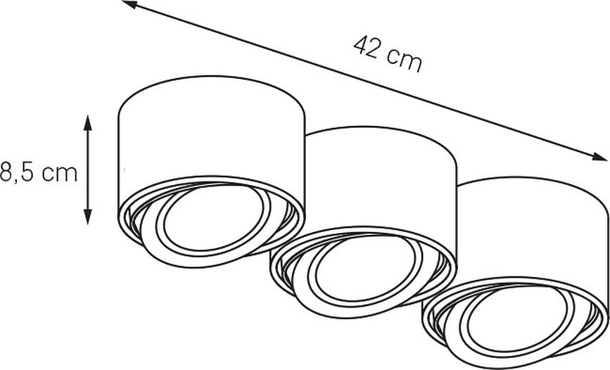 Lumos Plafonnier triple, noir
