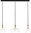Pendel lampe til loft Longis 3 stribe sort-guld