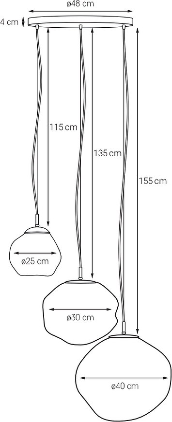 Plafón de Techo cromado Cloe, de 3 luces