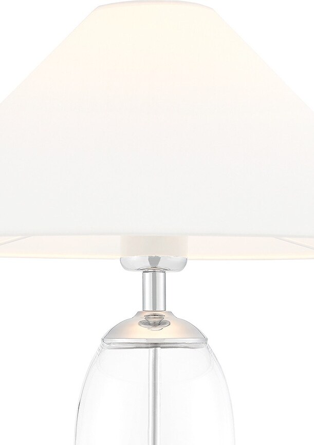 Rea Lampadaire, base transparente, abat-jour noir