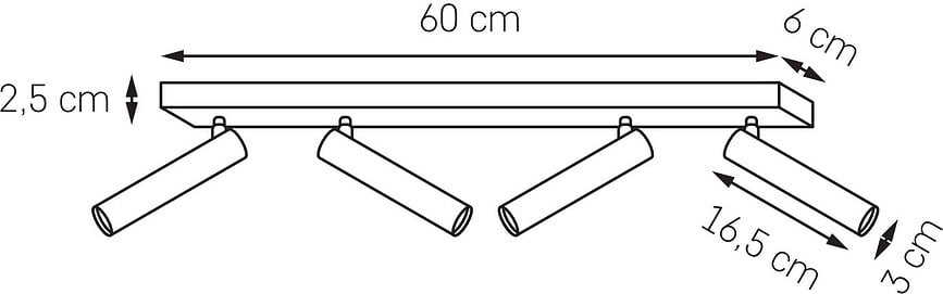 Roll Rail de Spots 4 spots, noir, avec jonction noire