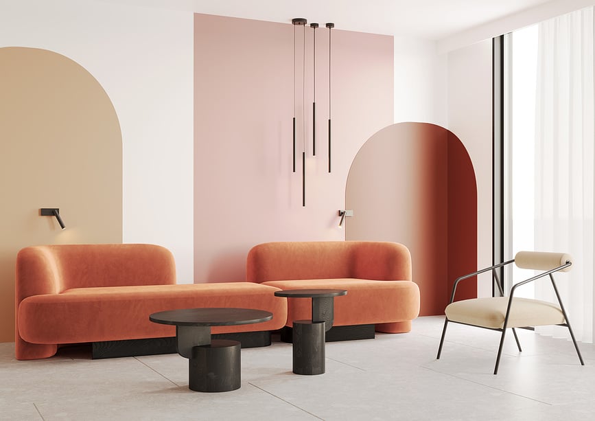 Roll Viseća Lampa 8-struka crna s crnim spojnim elementom