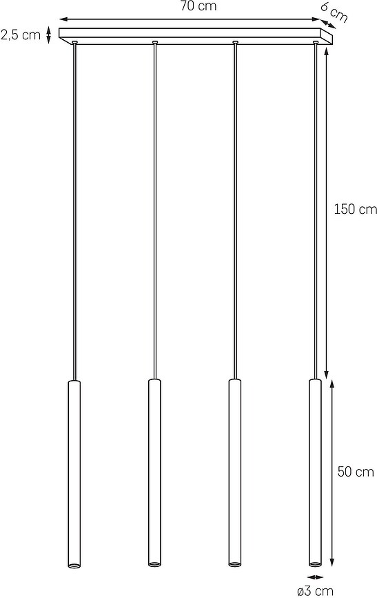 Roll Viseća Lampa četverostruka bijela