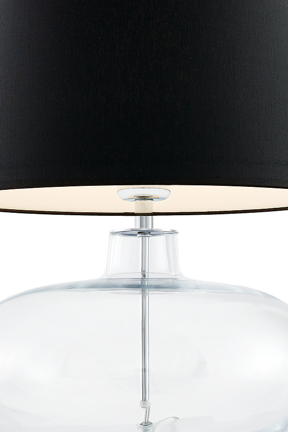 Sawa Lampe de Table, base transparente, abat-jour noir