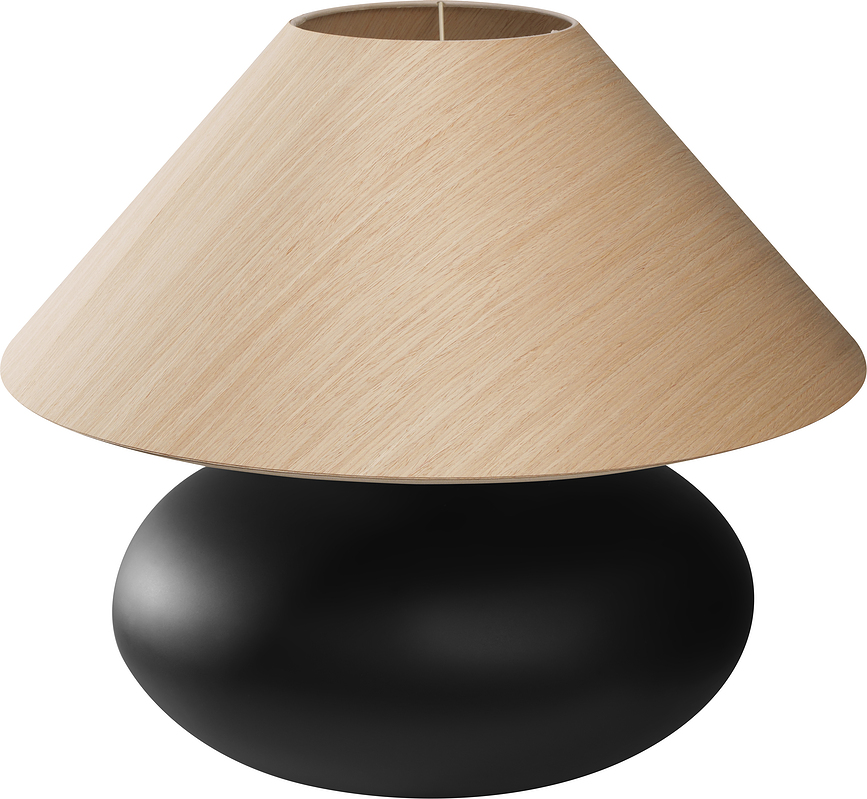 Sawa Natur Lampe de Table, chêne clair, base opaque