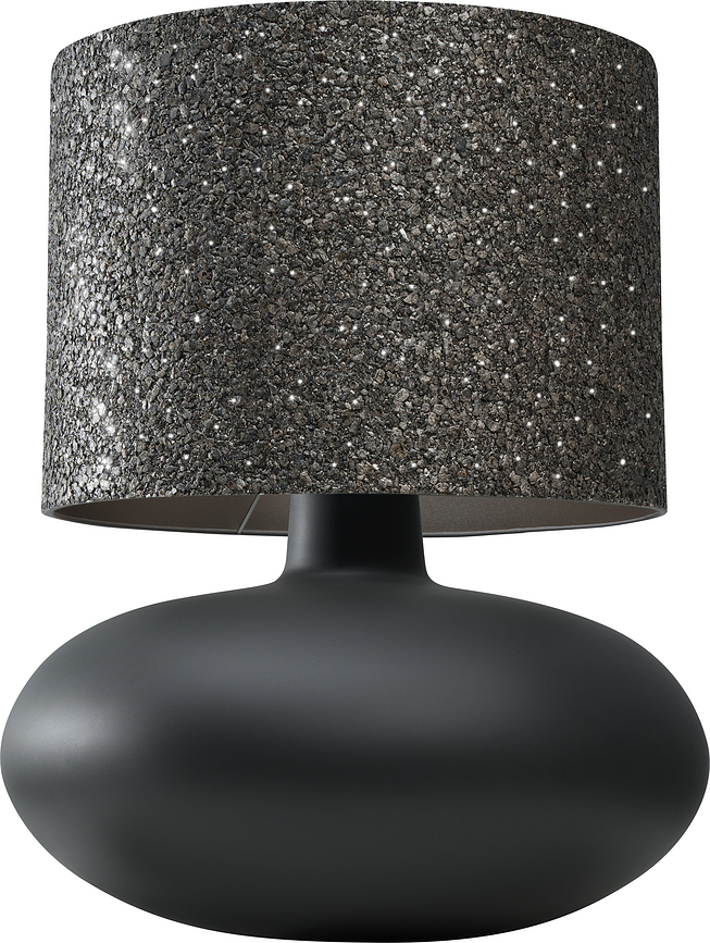 Sawa Stone Lampe de Table, noire, avec base opaque