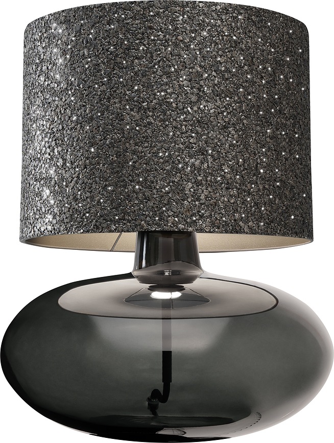 Sawa Stone Namizna Svetilka, črna, dimljena osnova