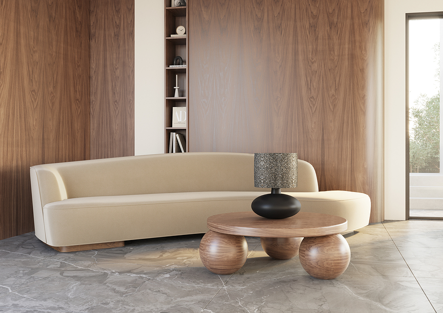 Sawa Stone Namizna svetilka, črna, neprozorno podnožje