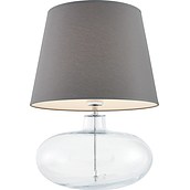 Sawa Table lamp transparent base and gray lampshade