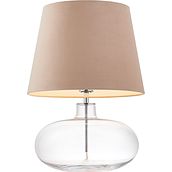 Sawa Velvet Table lamp transparent base beige lampshade