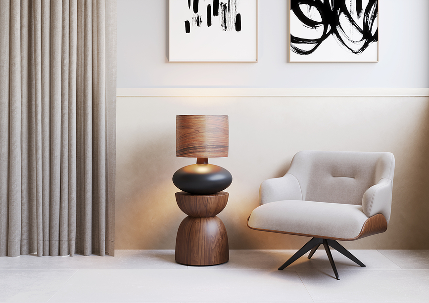 Sawa Wood Stolna Lampa postolje svijetli hrast neprozirno