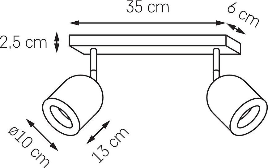 Spark 2 Stenska svetilka, črna, s črnim spojem