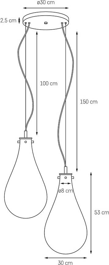 Stilla 2 Viseća Lampa krom