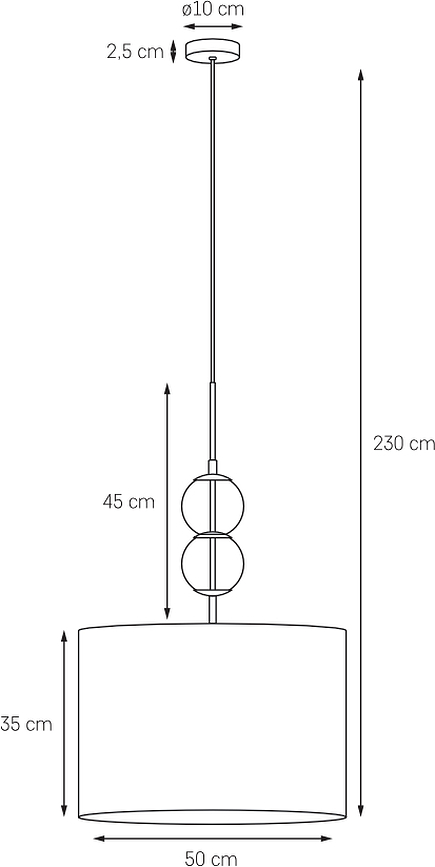 Zoe Κρεμαστό Φωτιστικό L, σαμπανιζέ