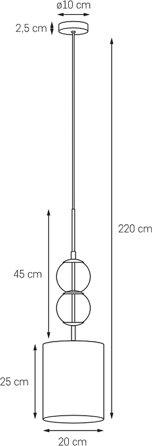 Zoe S Viseča svetilka, šampanjska
