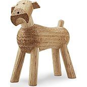 Accesoriu decorativ Tim câine lemn de stejar nuanță deschisă din lemn