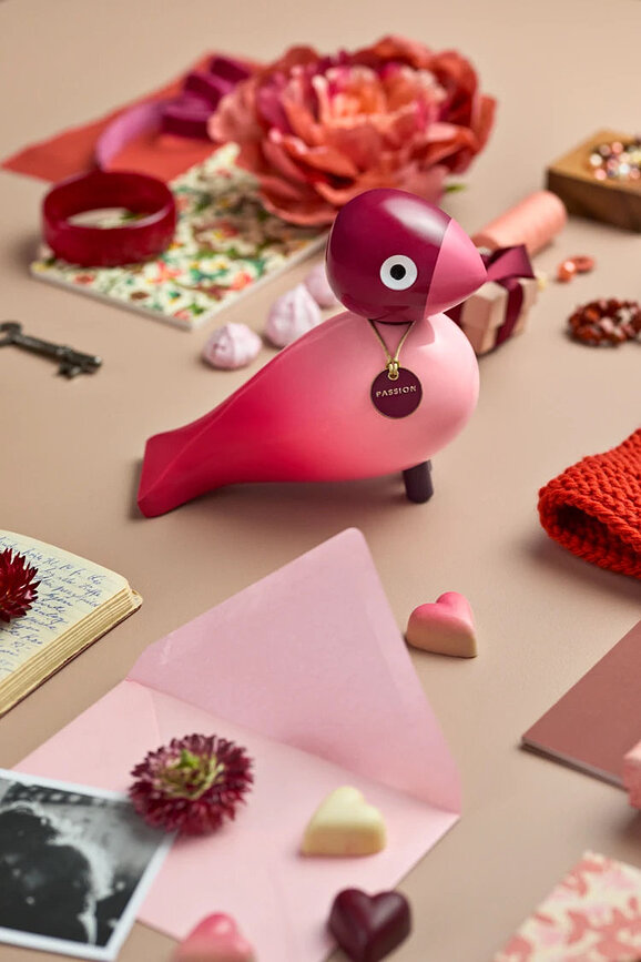 Decoración de madera Story Bird Cosy, naranja