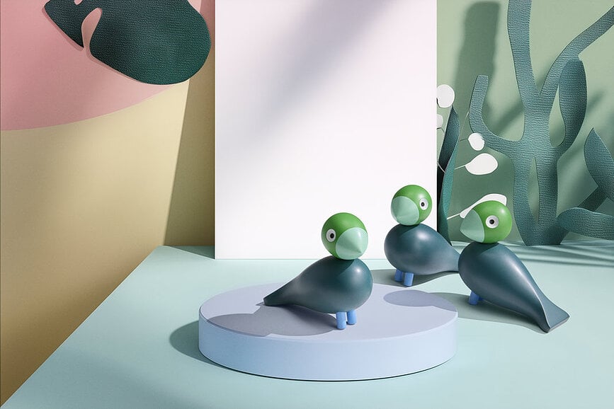 Decoración de madera Year Bird Birk, verde