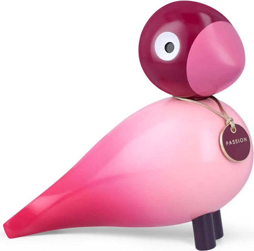 Décoration en bois Story Bird Passion, rose