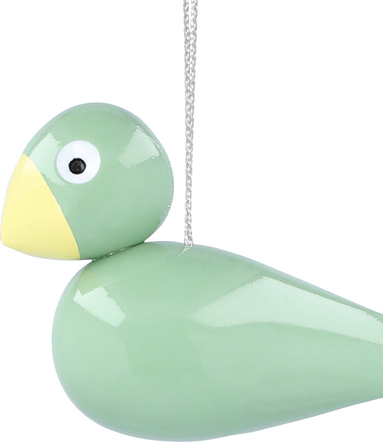 Décorations en bois Easter Birds jaune-vert-rose, lot de 3