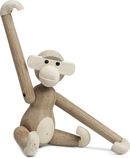 Dekoracja drewniana małpa mała drewno buku