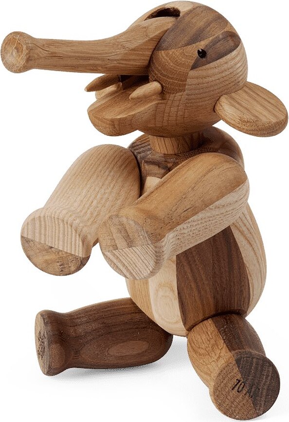 Figura de elefante de madera Kay Bojesen, pequeña, acabado mixto