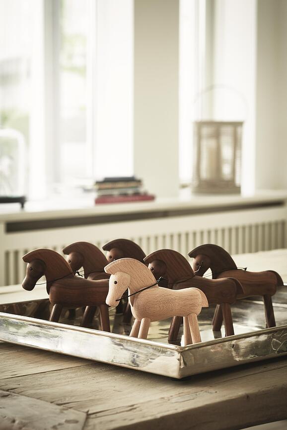 Caballo Decorativo de madera, nogal