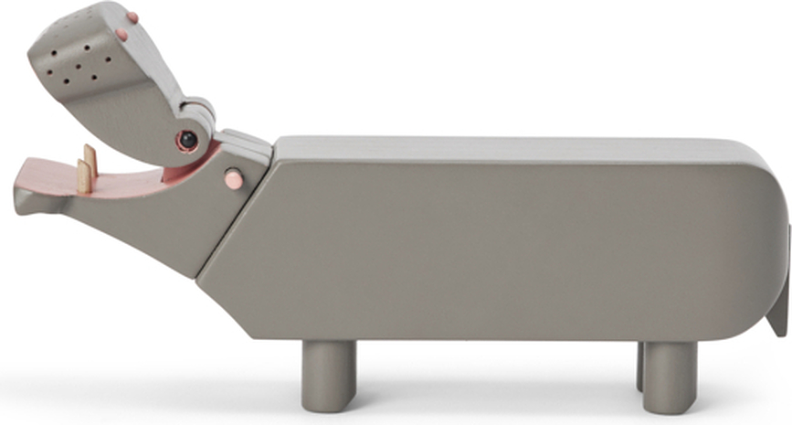 Figura decorativa Hipopótamo de madera Kay Bojesen, 9 cm, gris