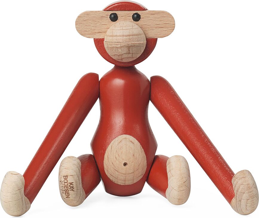 Figura de madera Kay Bojesen, mono, mini, roja