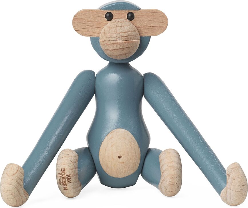 Figura de madera Mono Kay Bojesen, mini, azul