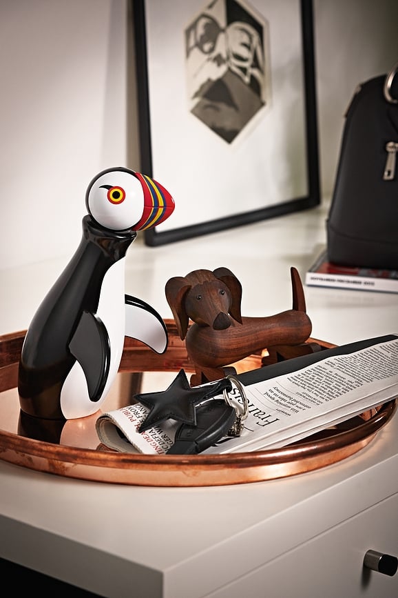 Figura decorativa de madera Puffin, 19,5 cm