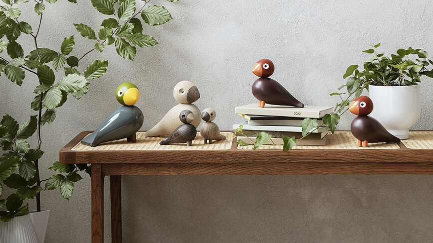 Figura decorativa de madera Songbird Aqua