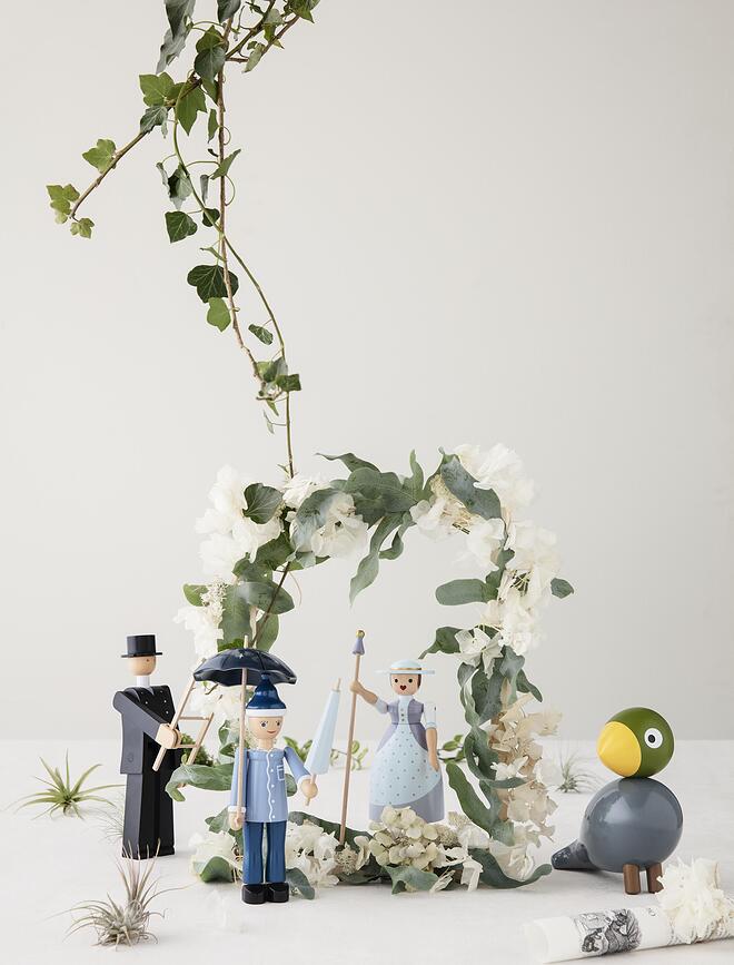 Figura decorativa de madera Songbird Aqua