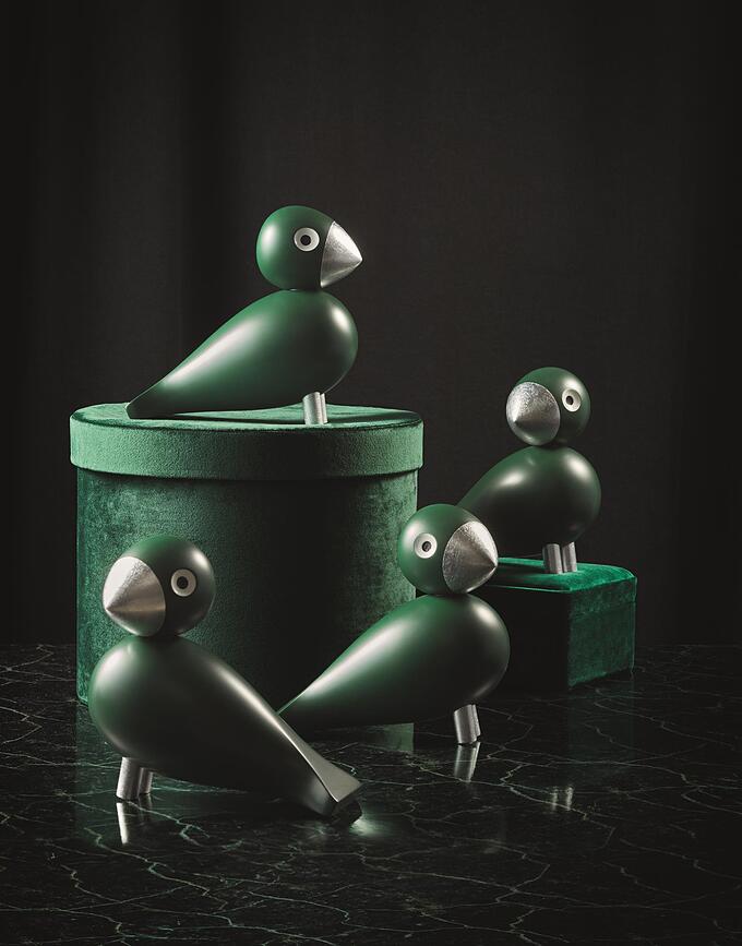 Figura decorativa de madera Songbird Aqua