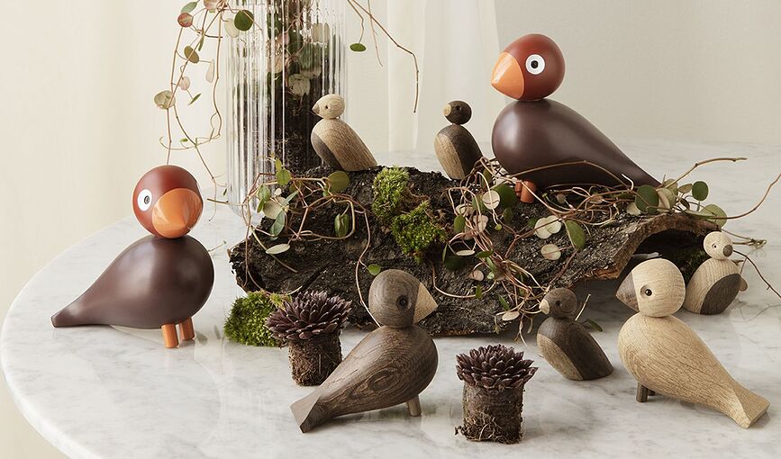 Figura decorativa de madera Songbird Aqua