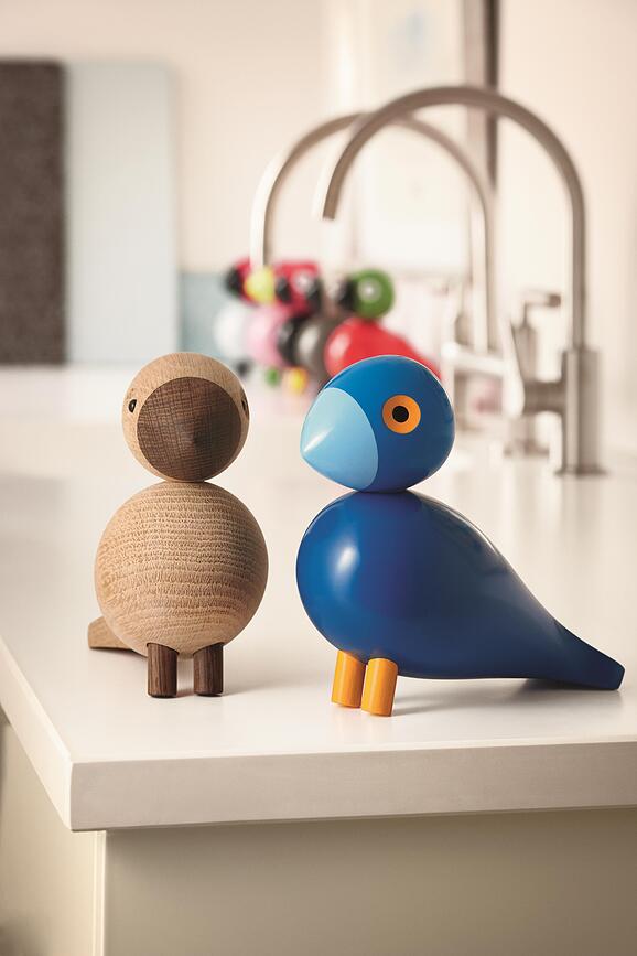 Figura decorativa de madera Songbird Aqua