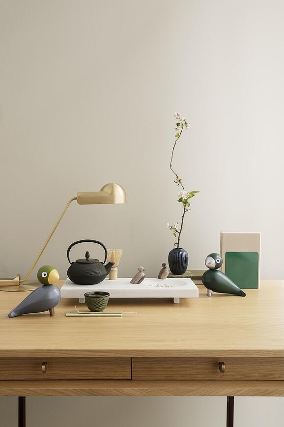 Figura decorativa de madera Songbird Aqua