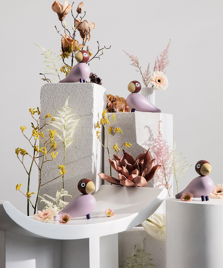 Figura decorativa de madera Songbird Aqua