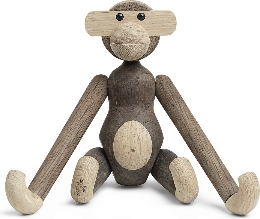 Figura de mono de madera de roble, pequeña
