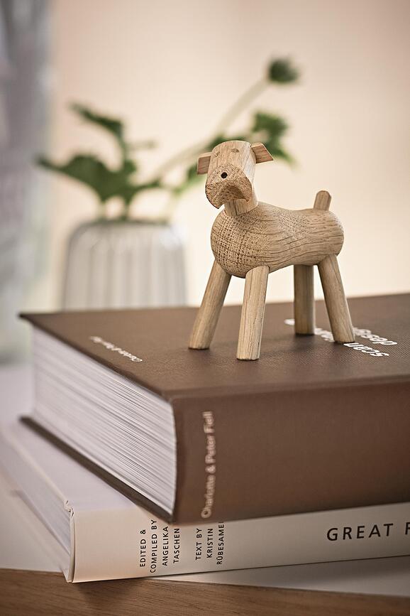 Figura Decorativa de madera Perro Tim, roble claro