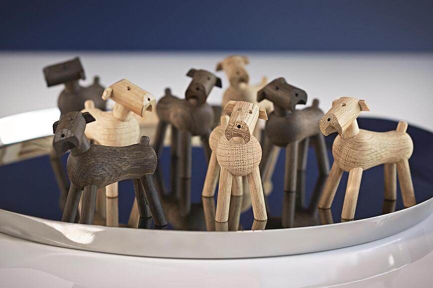 Figura Decorativa de madera Perro Tim, roble claro