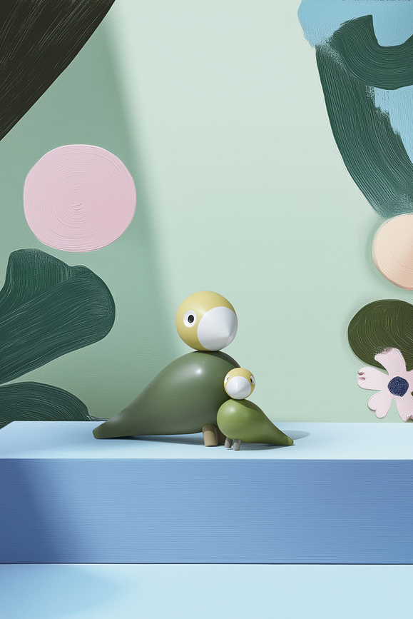 Figuras Decorativas de madera Liv & Lykke, verdes, 2 unidades