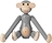 Figurina Kay Bojesen scimmia mini, in legno, grigia