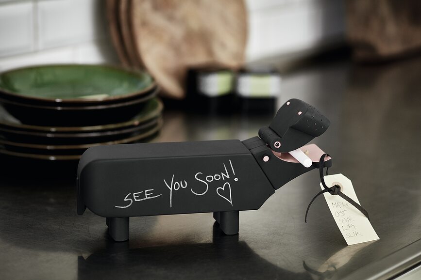 Figurine Hippopotame, en bois, noire