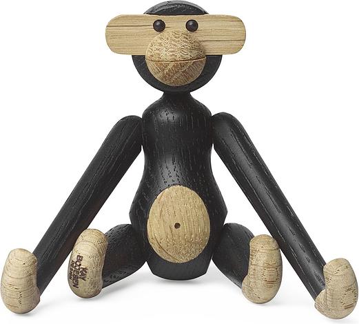 Figurka Kay Bojesen małpa mini czarna drewniana