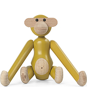 Figurka Kay Bojesen małpa mini żółta drewniana
