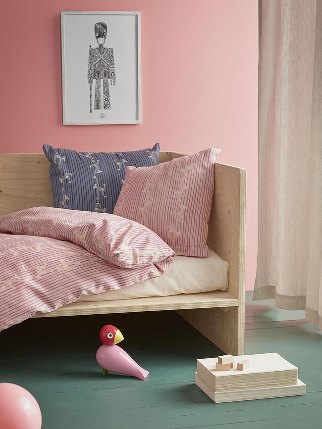 Juego de Funda Nórdica Monkey, infantil, 100 x 140 cm, rosa, con funda de almohada 40 x 45 cm